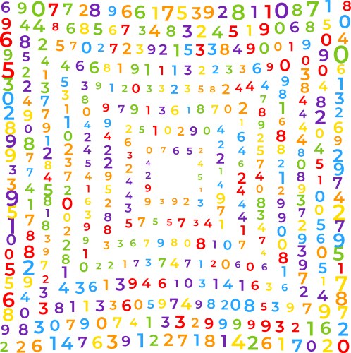 Digital data array lots of numbers digits vector image