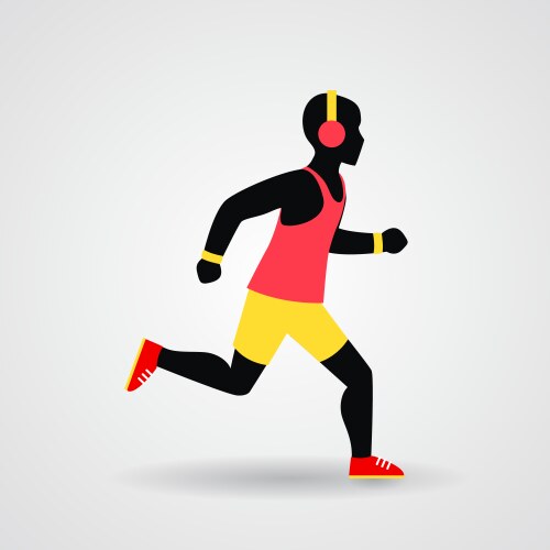 Walking and running people icons Royalty Free Vector Image