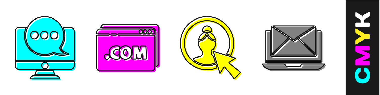 Set chat messages notification on monitor website Vector Image