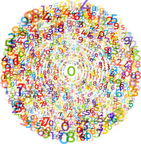 Digital data array abstract concentric circles of vector image