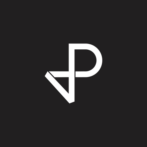 Letter vp infinity lines geometric logo Vector Image