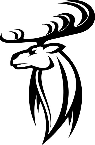 Monochrome Deer Silhouette Vector Image