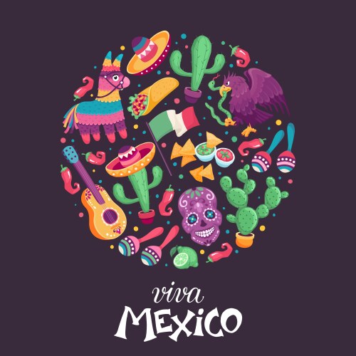 Viva mexico poster Royalty Free Vector Image - VectorStock