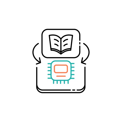 machine learning ai and data analysis icon design vector image