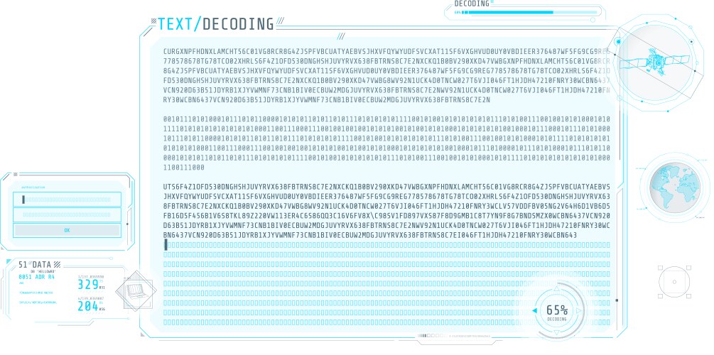 Design of a software interface for text decoding vector image