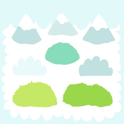 Park landscape elements set Royalty Free Vector Image
