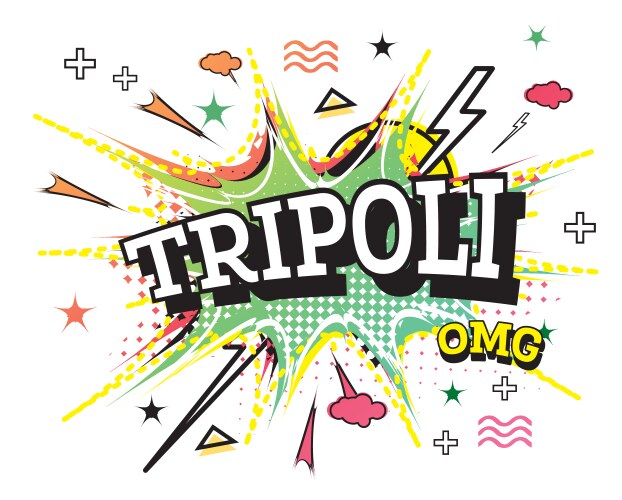 Tripoli comic text in pop art style isolated Vector Image