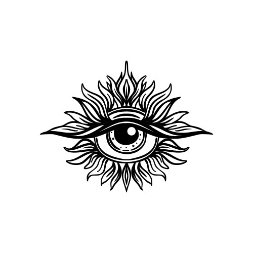 Blackwork tattoo flash eye of providence masonic Vector Image