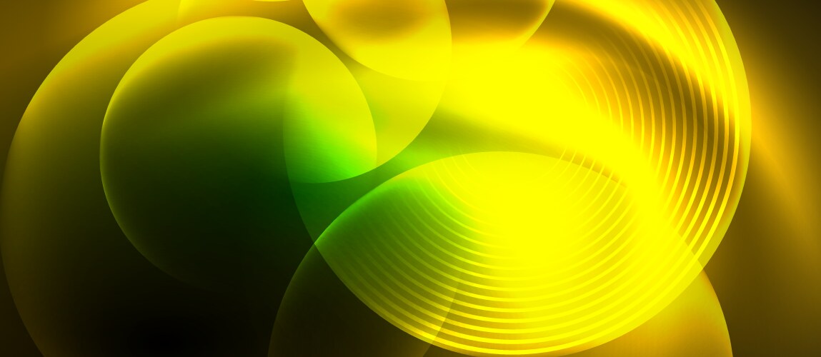 A glowing yellow and green swirl on dark Vector Image