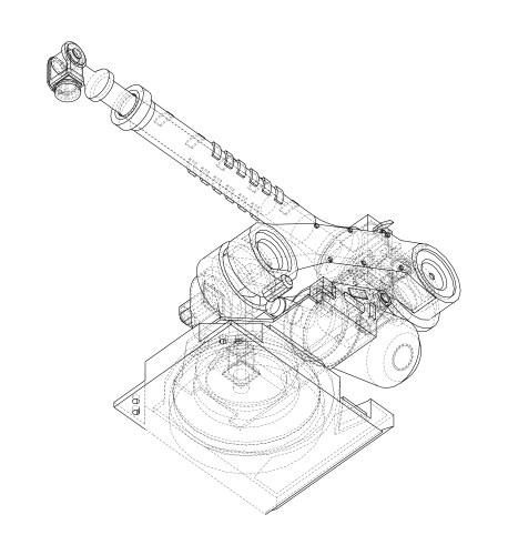 Industrial robotic arm vector image