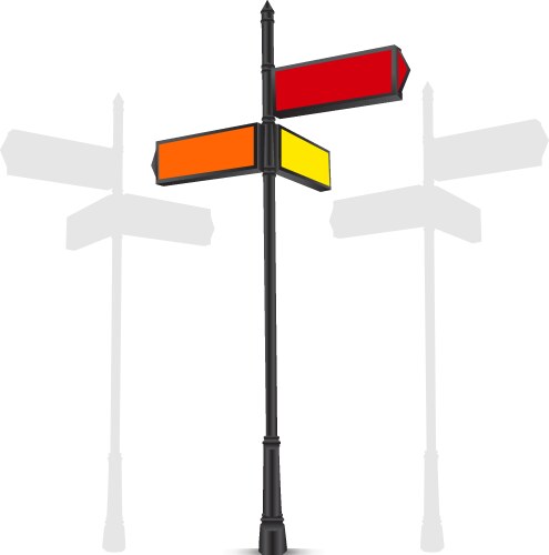 Directions sign post Royalty Free Vector Image