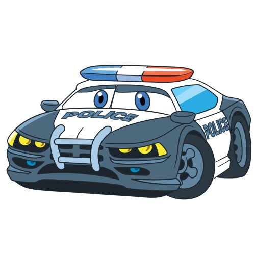 Cartoon police car Vector Image