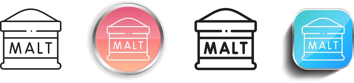 Malt icon thin linear regular and button style vector image