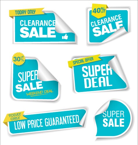 modern sale banners and labels collection 08 vector image