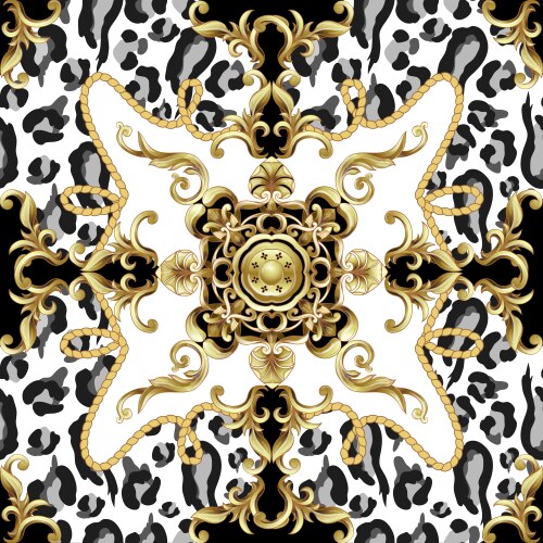 Seamless leopard skin pattern with abstract Vector Image