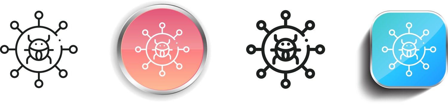 Malware icon thin linear regular and button style vector image