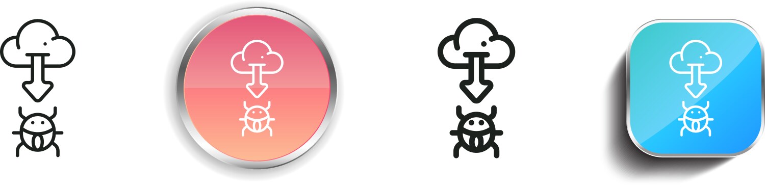 Malware icon thin linear regular and button style vector image