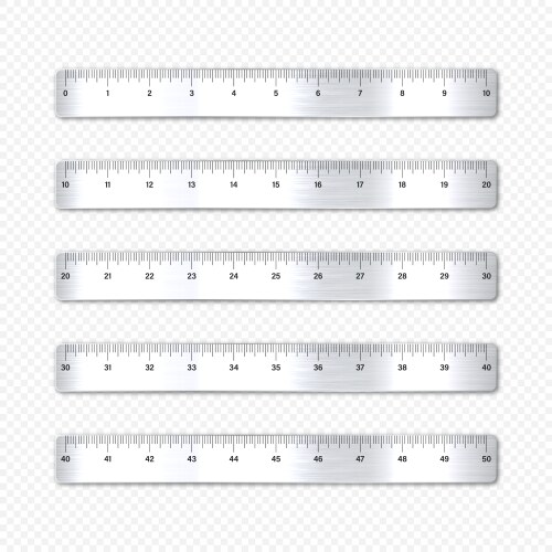 Realistic metal ruler markup for 10 inches Vector Image