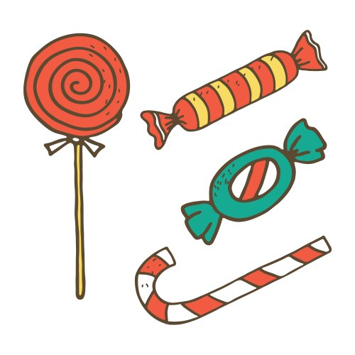 Candy set colored Vector Image