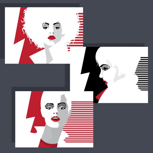 pop art fashion face three sexy stylish women vector image vector image