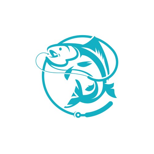 fishing logo template vector