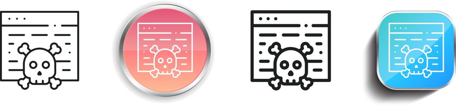 Malware icon thin linear regular and button style vector image