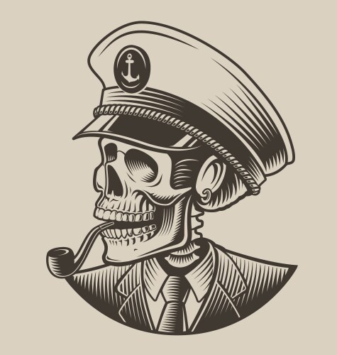 Captain Skull - Pirate Skeleton Vector Image