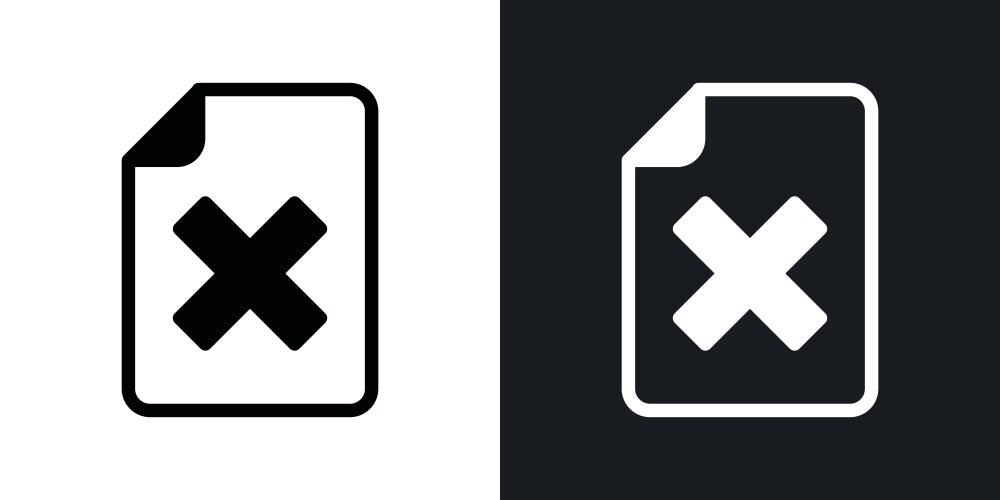 Delete document icons set black and colored style vector image
