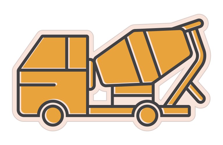 Concrete cement mixer truck flat icon for apps vector image