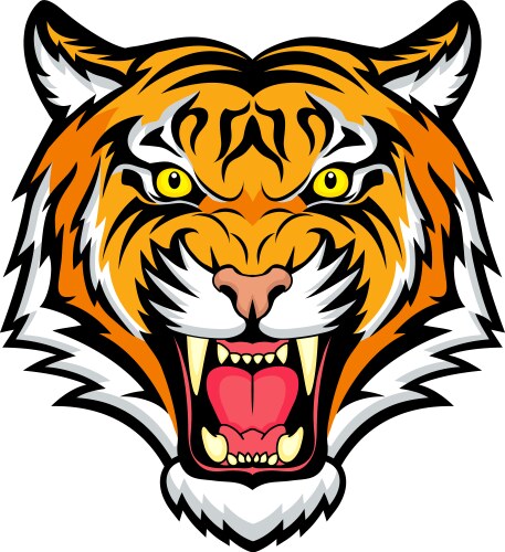 Furious Tiger Head Vector Image