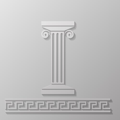 Classic antique marble column with flowers Vector Image