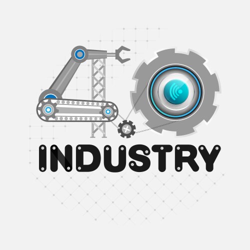 Industry 40 internet automation robot Royalty Free Vector