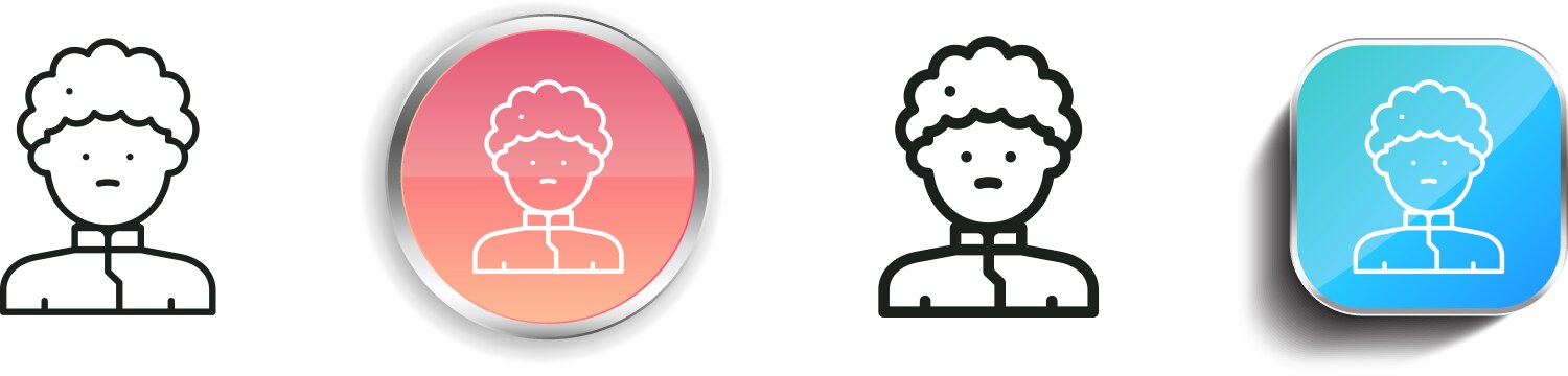 Man icon thin linear regular and button style vector image