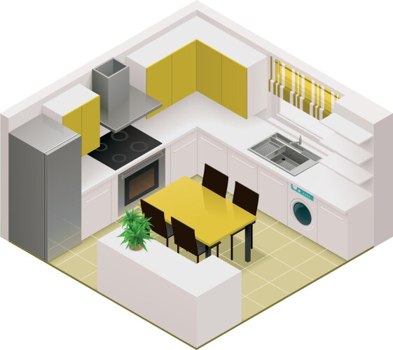 isometric kitchen icon vector