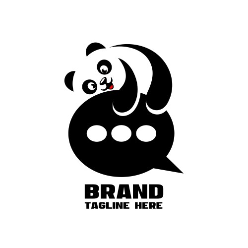 Modern panda chat logo vector image