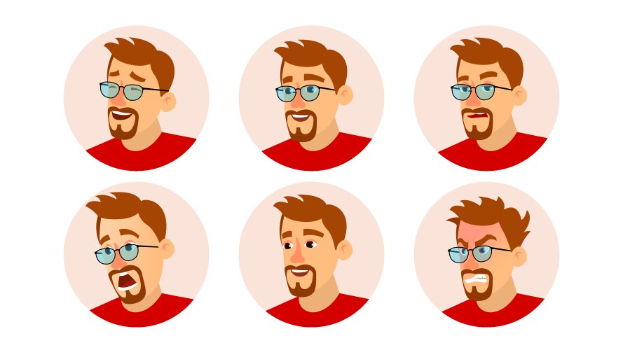 bearded man avatar character business vector