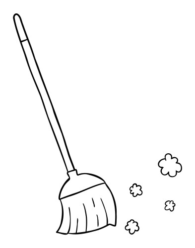 Cartoon broom and cleaning Vector Image