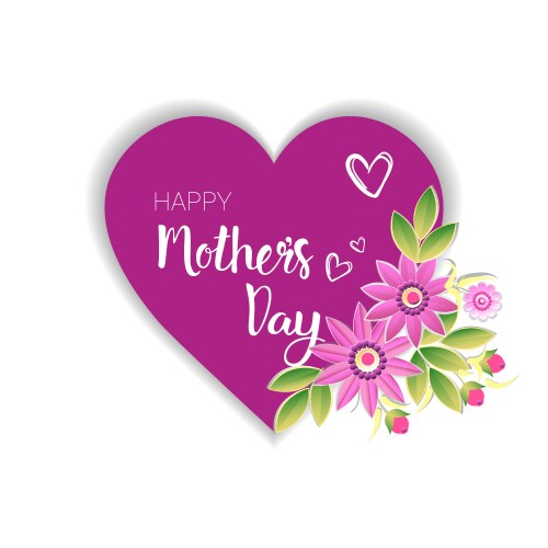 happy mothers day logo isolated holiday greeting vector image