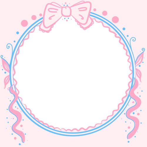 kawaii frame with bows and decorative elements vector image