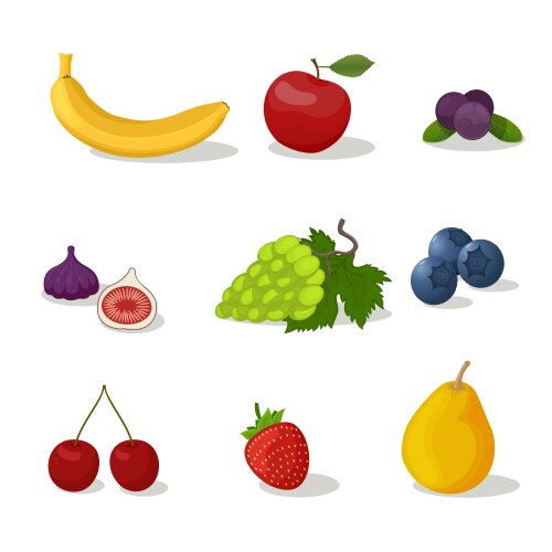 Set fruit Royalty Free Vector Image - VectorStock