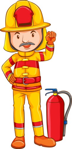 Cute fireman cartoon Royalty Free Vector Image