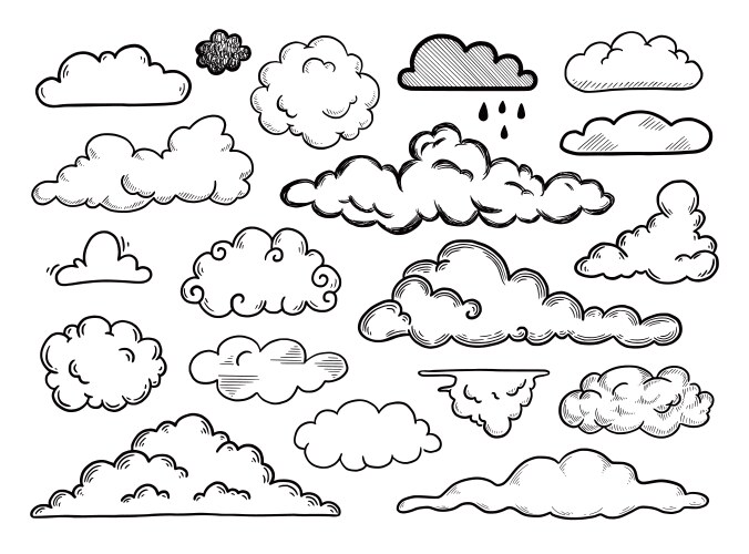 Travel doodle set pencil drawings Royalty Free Vector Image