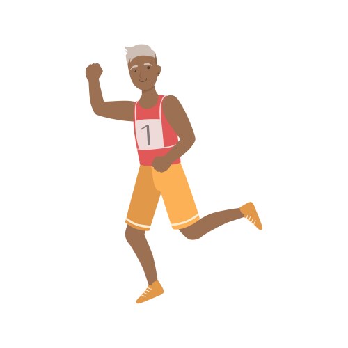 old man running a marathon vector image