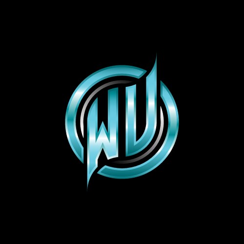 Rc initial monogram logo circle rounded Royalty Free Vector