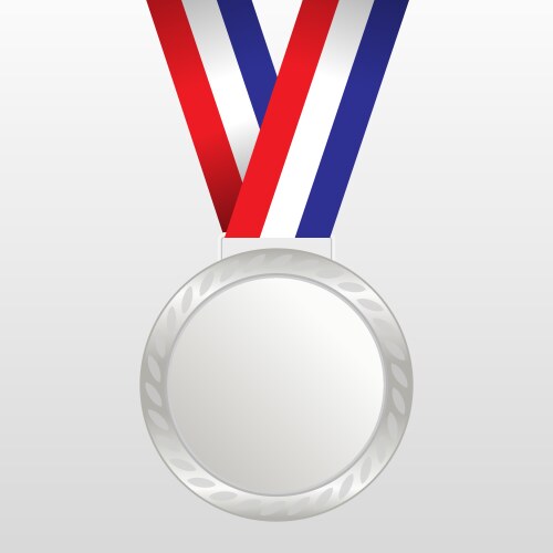 Silver medal isolated on white background Vector Image