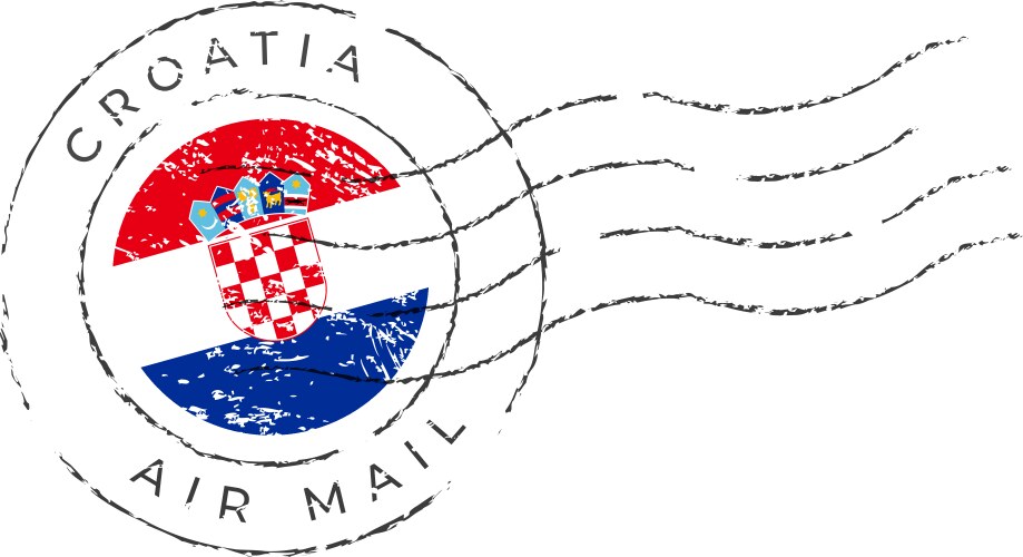 Croatia postage mark national flag stamp vector image