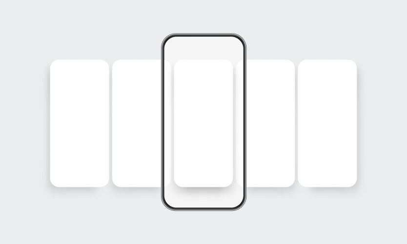 modern phone mockup with blank app screens vector