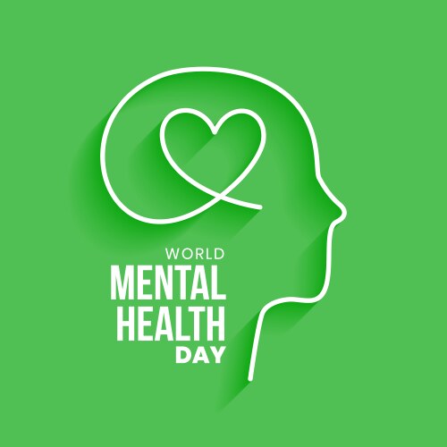 10th october world mental health day green vector image