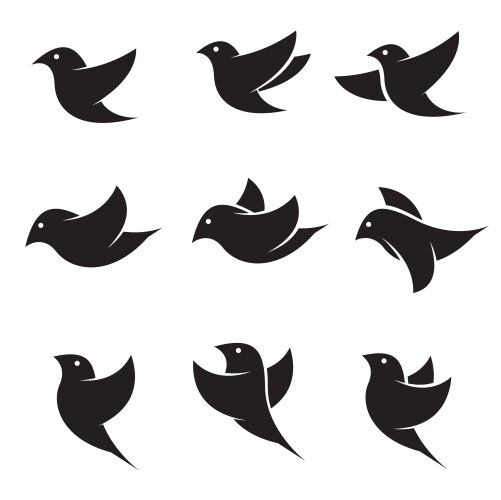 Bird Icon Set Vector Image