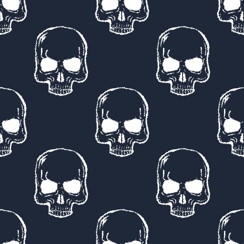 Seamless retro pattern skull Royalty Free Vector Image